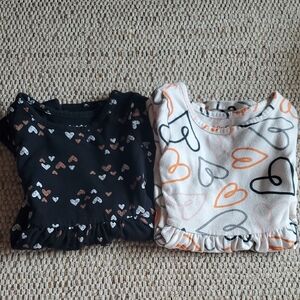 Set Of 2 4T Heart Print Long Sleeve Dresses